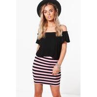 striped mini skirt multi