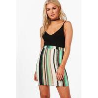 Stripe Mini Skirt - aqua