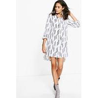 Stripe Shirt Dress - white