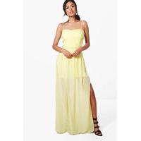 Strappy Side Maxi Dress - lemon
