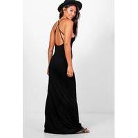Strappy Back Maxi Dress - black
