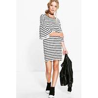 Striped Bell Sleeve Shift Dress - multi