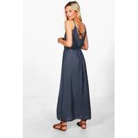 strappy back maxi dress charcoal