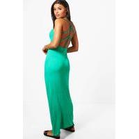 strap detail maxi dress green