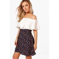 Star Print Tassel Skirt - marine