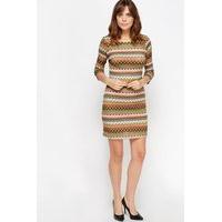 Stitched Zig Zag Shift Dress