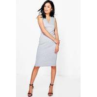 Structured Ponte Midi Dress - grey