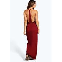 Strappy Back Maxi Dress - berry