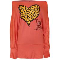 staphania leopard heart batwing top coral