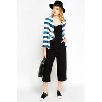 Striped Cropped Waterfall Blazer