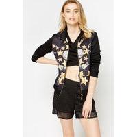 star printed front bomber jacket