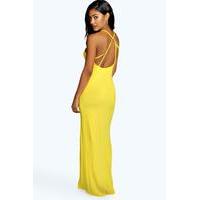 Strappy Back Maxi Dress - yellow