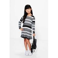 stripe knitted swing dress multi