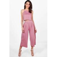 Strappy Crop & Culotte Co-Ord Set - rose