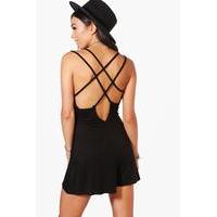 Strappy Back Swing Playsuit - black