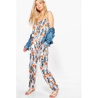 Strappy Floral Print Jumpsuit - multi