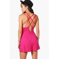 Strappy Back Swing Playsuit - pink