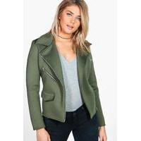 Structured Biker Jacket - khaki