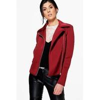 Structured Biker Jacket - wine