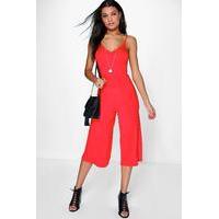 Strappy Culotte Jumpsuit - poppy