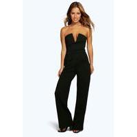 Stacie V Bar Straight Leg Jumpsuit - black