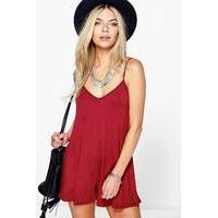 Strappy Swing Playsuit - berry