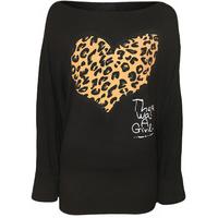 Staphania Leopard Heart Batwing Top - Jade