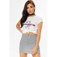 Stasia Black Gingham Bodycon Mini Skirt