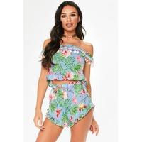 Stacey Blue Striped Floral Two Piece Set