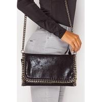 Stephanie Black Chain Clutch Bag