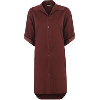 Steph Dip Hem Shirt Dress - Wine