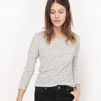 striped crew neck t shirt