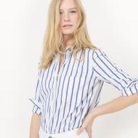 Straight Cotton Striped Shirt