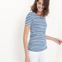 striped crew neck t shirt