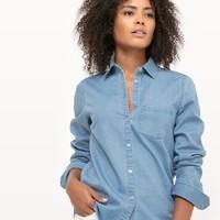 Straight Cut Denim Shirt