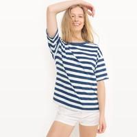 striped crew neck t shirt