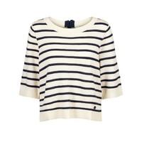 striped 34 length sleeve jumper with back zip