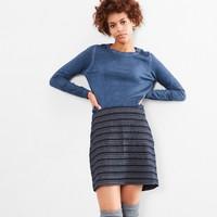 Striped Jacquard Mini Skirt