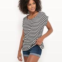 Striped Full Blouse with Elasticated Waist