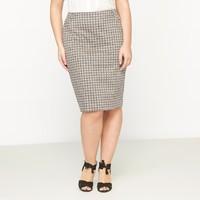 Stretch Pencil Skirt with Micro-Print