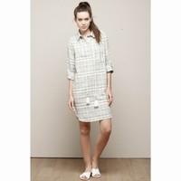 Striped Shirt Dress with Tie Belt