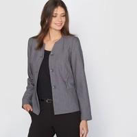 Stretch Twill Striped Cropped Jacket