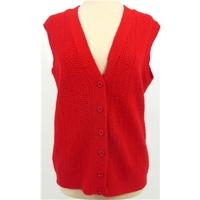 St Michaels Vintage 1970s Size 16 Soft and Luxurious Knitted Red Sleeveless Cardigan