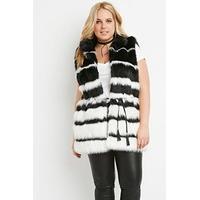 Striped Faux Fur Vest