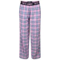 stephanie checked print cotton lounge pants in lilac mist tokyo laundr ...