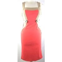 Star by Julien Macdonald - Size 10 - Coral, Cream, & Taupe - Sleeveless Dress