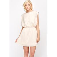 Studded Trim Drop Arm Hole Dress