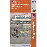 Stratford-upon-Avon & Evesham - OS Explorer Active Map Sheet Number 205