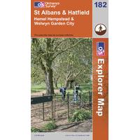 St Albans & Hatfield - OS Explorer Active Map Sheet Number 182