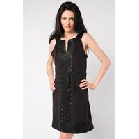 Stud Embellished Suedette Dress